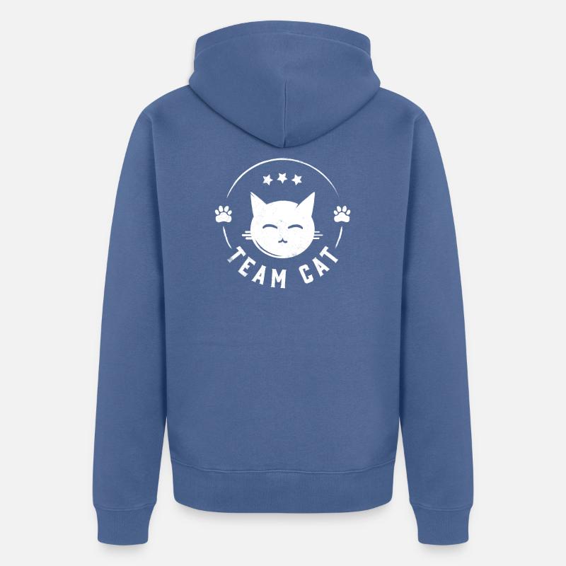 Chat d'équipe - Chat - Veste à capuche bio Premium Unisexe - bleu pigeon