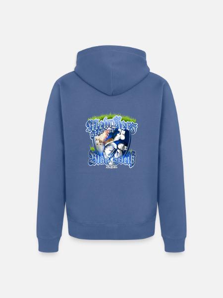 herz blau weiß burn frau - Unisex Premium Bio Zip Hoodie - Taubenblau