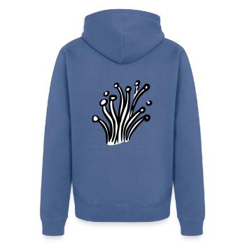 nature mushrooms 04 - Veste à capuche bio Premium Unisexe - bleu pigeon - Dos - Nico (187cm)