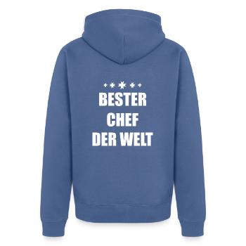 Handwerker Handyman Handwerk Werkzeug Baustelle - Unisex Premium Bio Zip Hoodie - Taubenblau - Hinten - Nico (187cm)