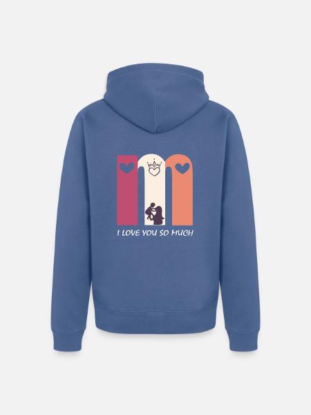 Ich hab dich lieb, Mama - Unisex Premium Bio Zip Hoodie - Taubenblau