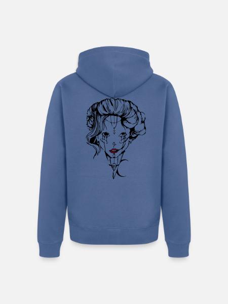 Evil Tenderness - Unisex Premium Organic Zip Hoodie - stone blue