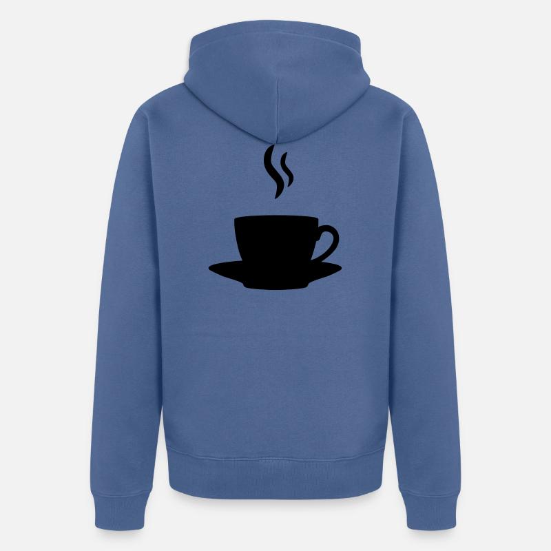 Kaffee oder Tee - Unisex Premium Bio Zip Hoodie - Taubenblau