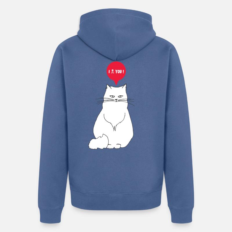 I HATE YOU - Veste à capuche bio Premium Unisexe - bleu pigeon