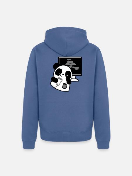 panda ultrasound radiologist - Unisex Premium Organic Zip Hoodie - stone blue
