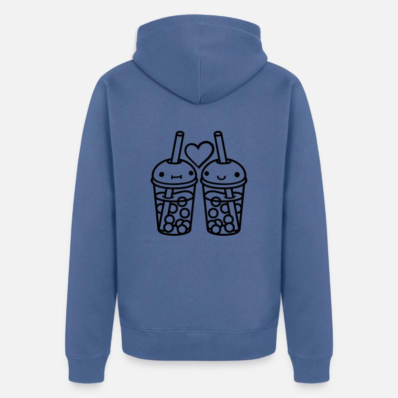 2 Équipe Bubble Tea - Veste à capuche bio Premium Unisexe - bleu pigeon