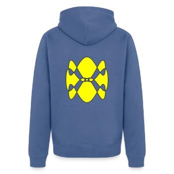 Spirogram - Unisex Premium Organic Zip Hoodie - stone blue - Back - Nico (187cm)