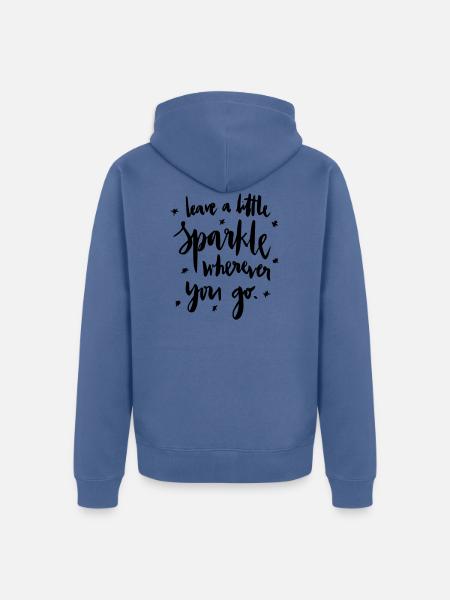 Leave a lil Sparkle: D - Unisex Premium Organic Zip Hoodie - stone blue