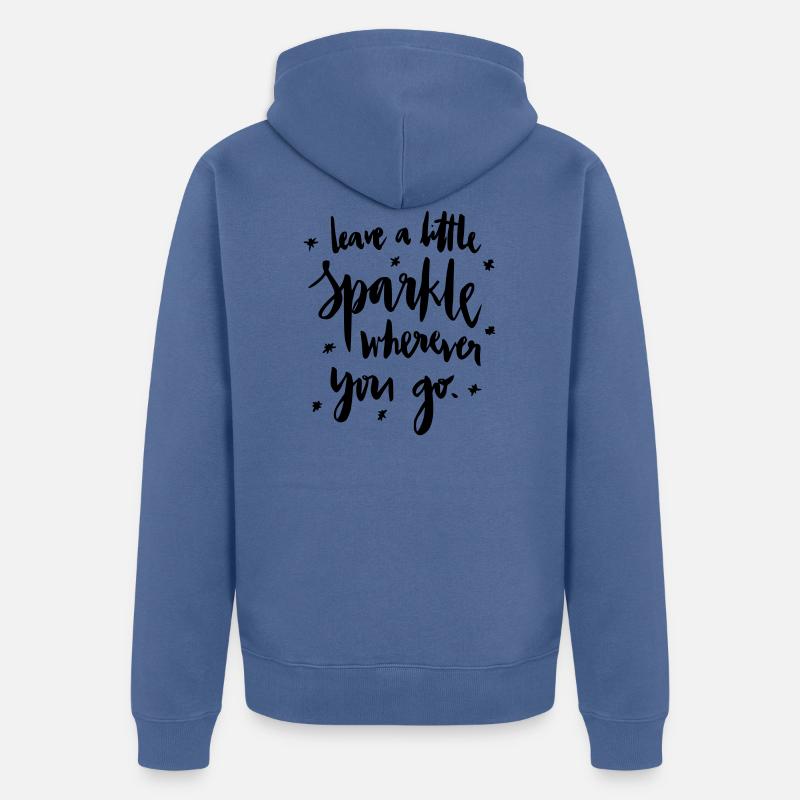 Leave a lil Sparkle :D - Unisex Premium Bio Zip Hoodie - Taubenblau