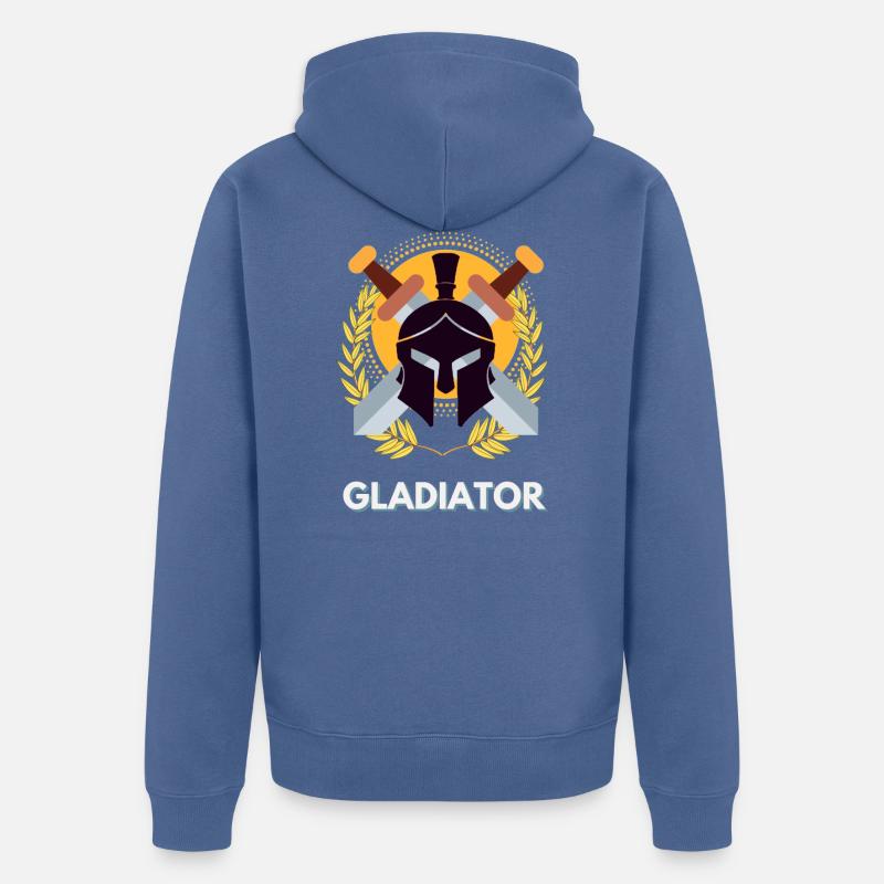 gladiateur, gladiator, spartiate - Veste à capuche bio Premium Unisexe - bleu pigeon