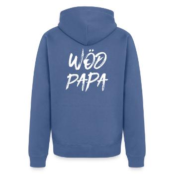 Wöd Papa Toller Papa Österreich Vatertag Vater - Unisex Premium Bio Zip Hoodie - Taubenblau - Hinten - Nico (187cm)