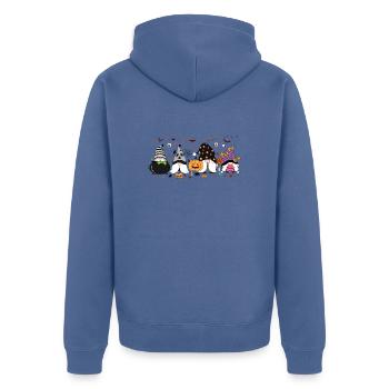Es ist die Jahreszeit, Halloween Gnomes, Thanksgiving Gif - Unisex Premium Bio Zip Hoodie - Taubenblau - Hinten - Nico (187cm)