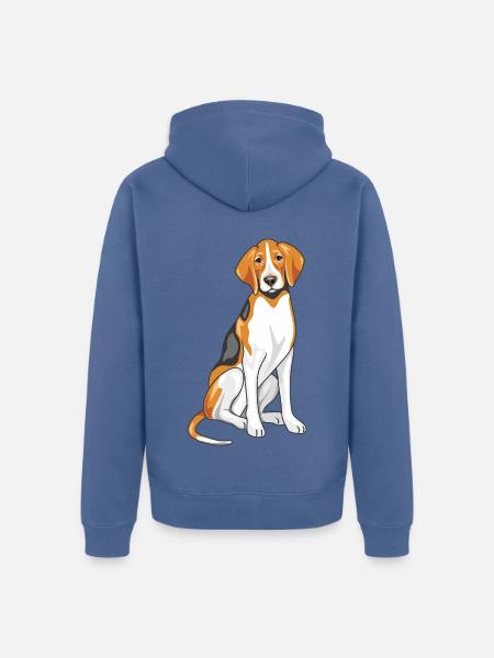 Sitting foxhound - Unisex Premium Organic Zip Hoodie - stone blue