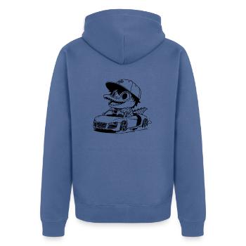 croco voiture - Veste à capuche bio Premium Unisexe - bleu pigeon - Dos - Nico (187cm)