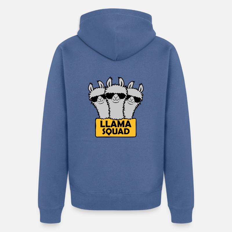 Llama Squad Team Design - Unisex Premium Bio Zip Hoodie - Taubenblau