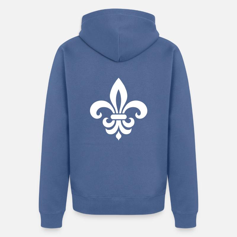 Fleur de Lis Erbe - Unisex Premium Bio Zip Hoodie - Taubenblau