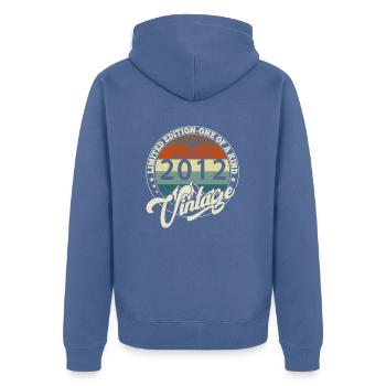 Jahrgang 2012 Best of 2012 - 13 Jahre alter Geburtstag - Unisex Premium Bio Zip Hoodie - Taubenblau - Hinten - Nico (187cm)