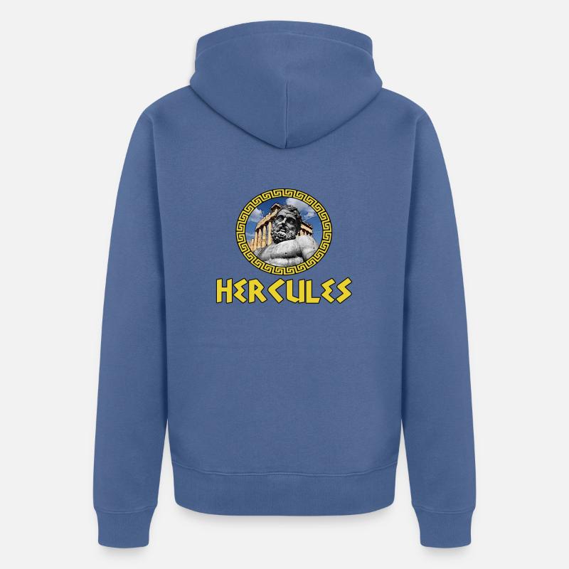 Mächtiger Herkules!!! - Unisex Premium Bio Zip Hoodie - Taubenblau
