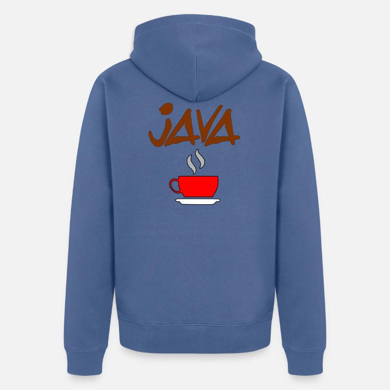 java kaffee - Unisex Premium Bio Zip Hoodie - Taubenblau
