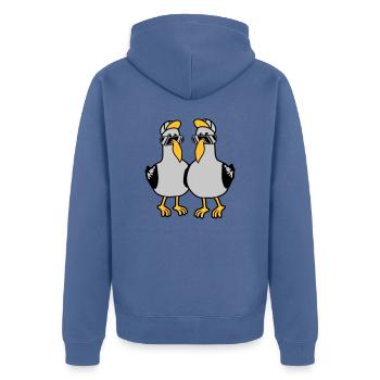 2 Amis de l’équipe Seagulls - Veste à capuche bio Premium Unisexe - bleu pigeon - Dos - Nico (187cm)