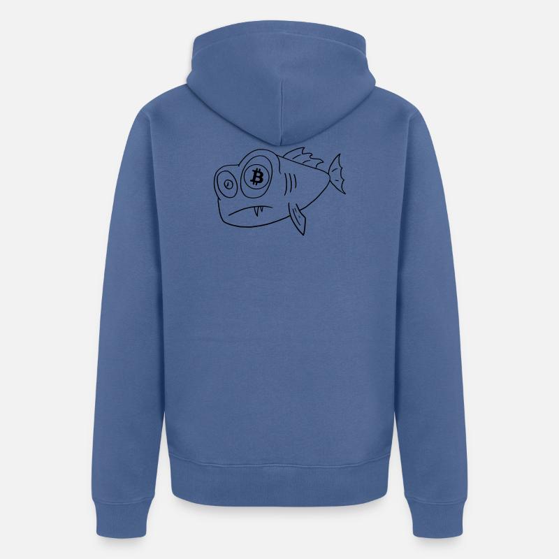 bitcoin poisson à l’œil bitcoin - Veste à capuche bio Premium Unisexe - bleu pigeon
