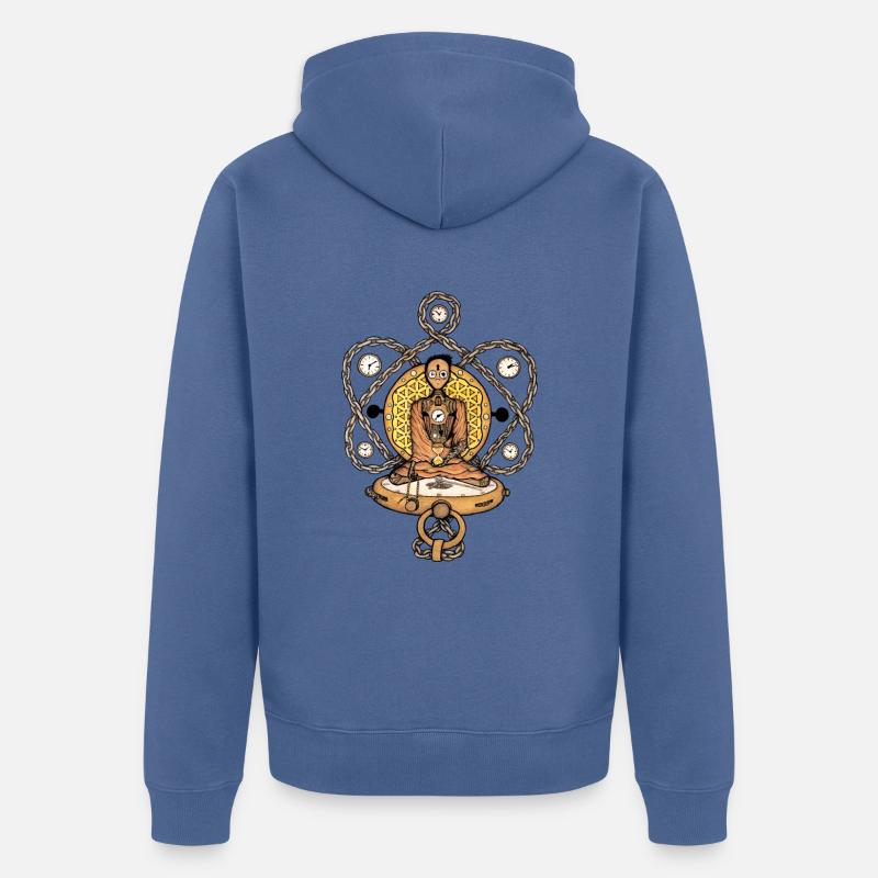 the time Buddha - Veste à capuche bio Premium Unisexe - bleu pigeon