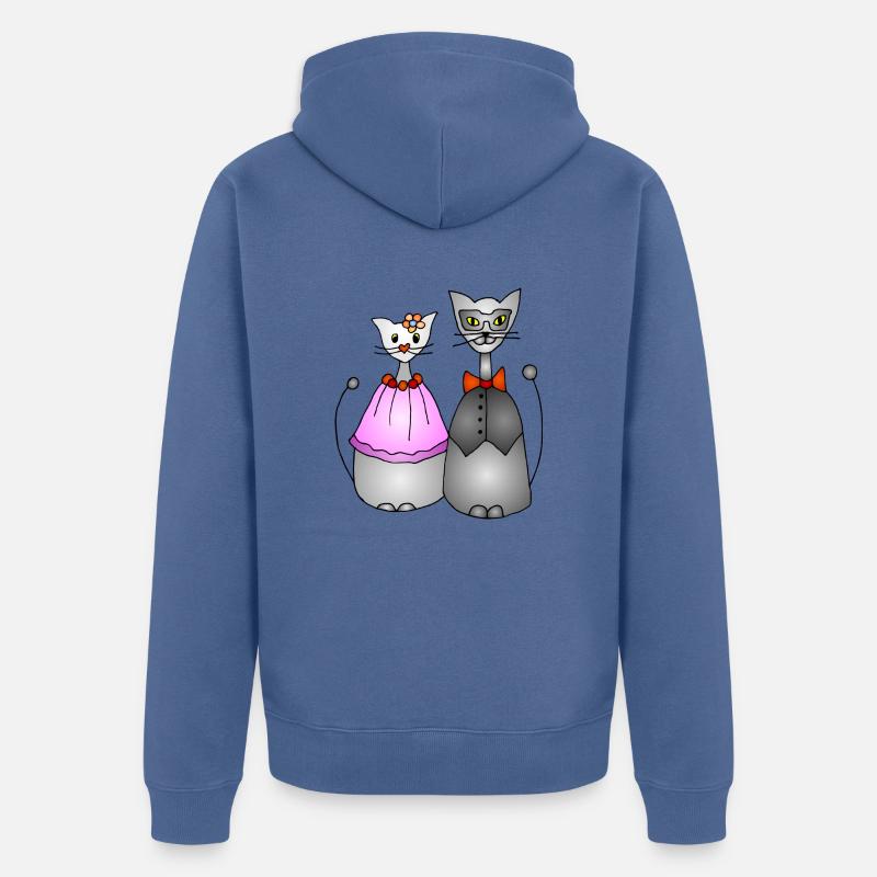 Chats - Veste à capuche bio Premium Unisexe - bleu pigeon