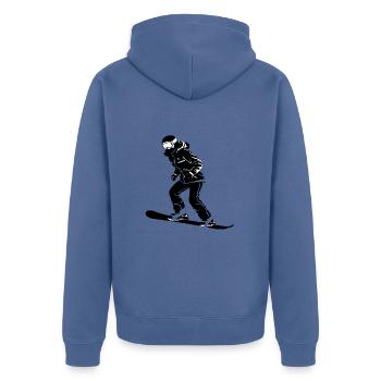 Snowboard Girl - Hobby / Sport Sticker - Unisex Premium Organic Zip Hoodie - stone blue - Back - Nico (187cm)