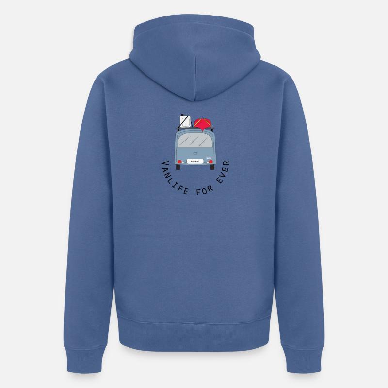 Van life for ever - Veste à capuche bio Premium Unisexe - bleu pigeon