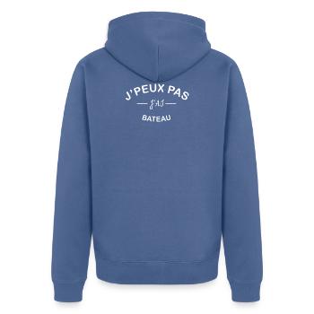 Je peux pas j ai BATEAU - Veste à capuche bio Premium Unisexe - bleu pigeon - Dos - Nico (187cm)