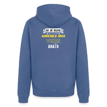 si je suis trop bourré amenez moi vers Anaïs - Veste à capuche bio Premium Unisexe - bleu pigeon - Dos - Nico (187cm)
