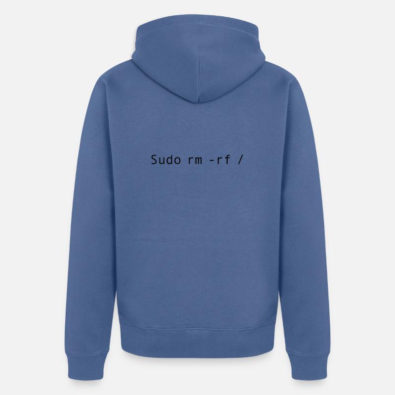 Linux Coding Sudo rm -rf / - Veste à capuche bio Premium Unisexe - bleu pigeon