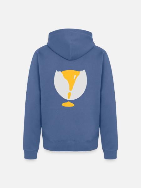 Rohes Ei - V2 - Unisex Premium Bio Zip Hoodie - Taubenblau