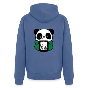Panda TSRM radiology technician - Unisex Premium Organic Zip Hoodie - stone blue - Back - Nico (187cm)
