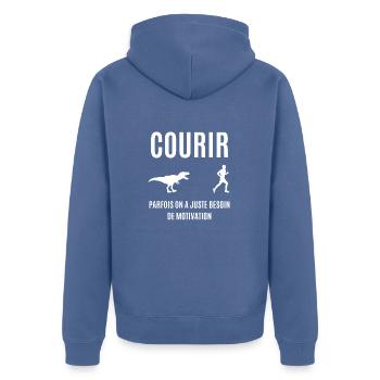 courir - Veste à capuche bio Premium Unisexe - bleu pigeon - Dos - Nico (187cm)