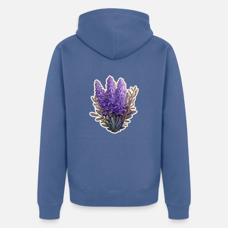 Lavendel - Unisex Premium Bio Zip Hoodie - Taubenblau