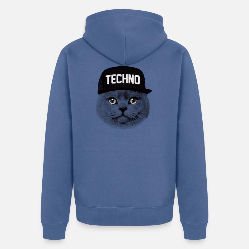 Techno chat - Veste à capuche bio Premium Unisexe - bleu pigeon