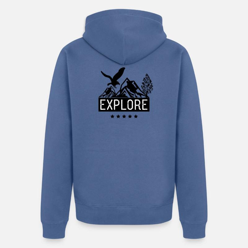 explorer - Veste à capuche bio Premium Unisexe - bleu pigeon