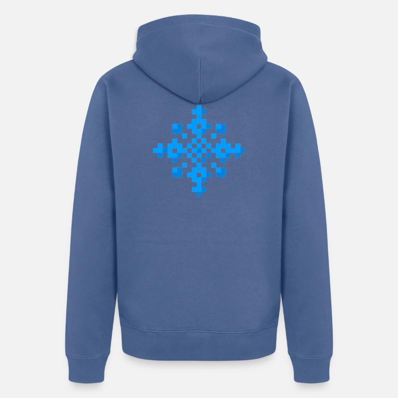 Flocon de neige (pixel art) - Veste à capuche bio Premium Unisexe - bleu pigeon