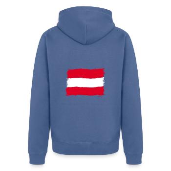 Autriche - Veste à capuche bio Premium Unisexe - bleu pigeon - Dos - Nico (187cm)