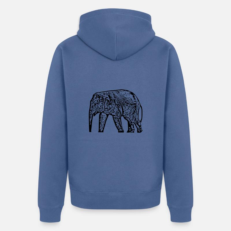 Éléphant Baby Noir - Veste à capuche bio Premium Unisexe - bleu pigeon