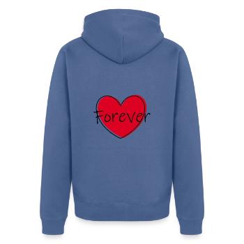 Cœur rouge cœur rouge cœur cadeau - Veste à capuche bio Premium Unisexe - bleu pigeon - Dos - Nico (187cm)