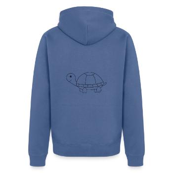 Turtle Turtles - Unisex Premium Organic Zip Hoodie - stone blue - Back - Nico (187cm)