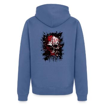 Crâne - Veste à capuche bio Premium Unisexe - bleu pigeon - Dos - Nico (187cm)