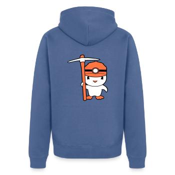 Ente Bergmann Spitzhacke Helm Lampe Minenarbeiter - Unisex Premium Bio Zip Hoodie - Taubenblau - Hinten - Nico (187cm)