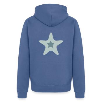 Stern - Unisex Premium Bio Zip Hoodie - Taubenblau - Hinten - Nico (187cm)