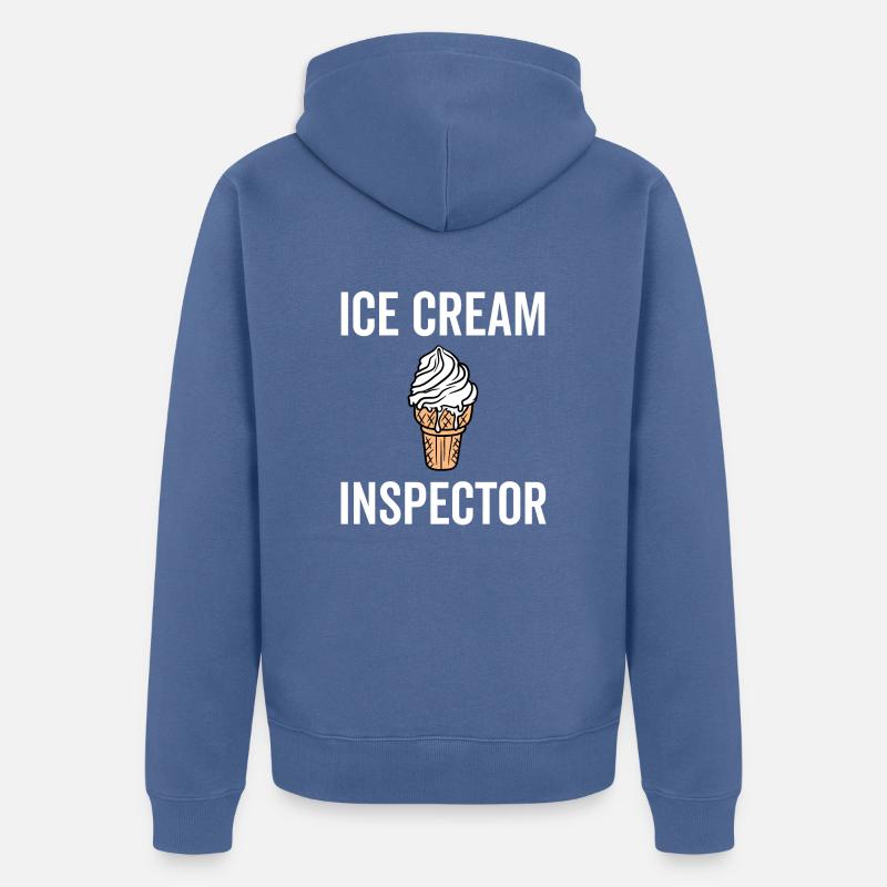Inspecteur de crème glacée - Veste à capuche bio Premium Unisexe - bleu pigeon