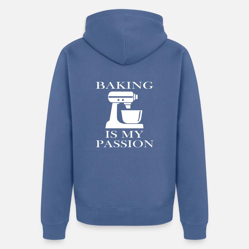 Backen Baking - Unisex Premium Bio Zip Hoodie - Taubenblau
