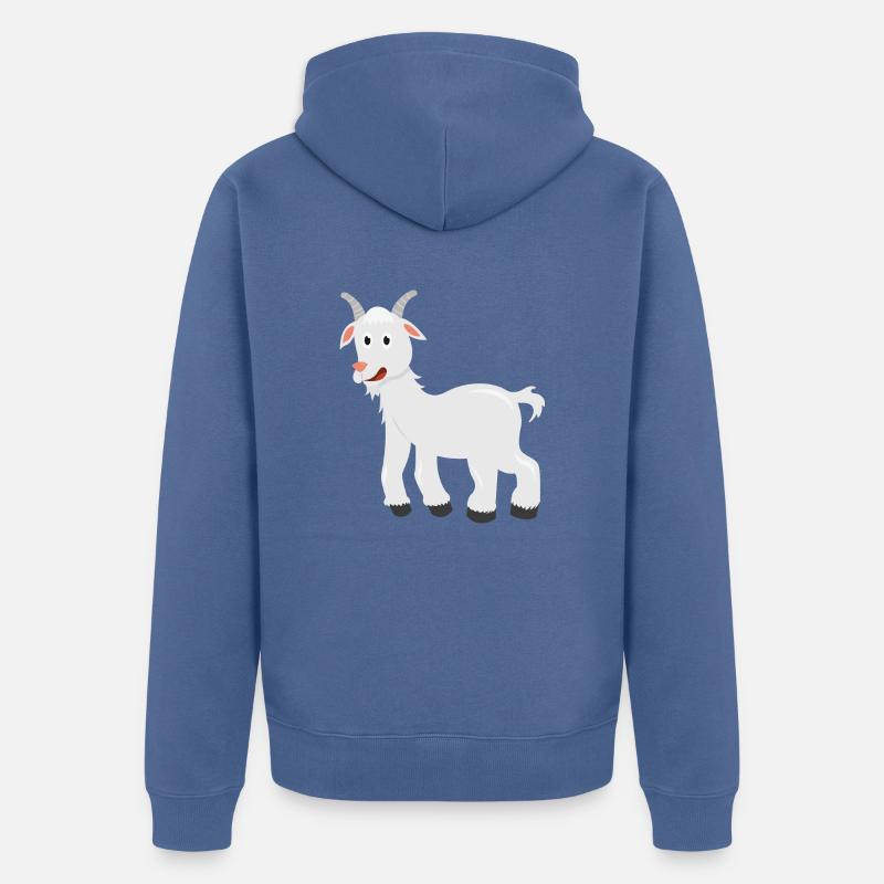 Chèvre - Veste à capuche bio Premium Unisexe - bleu pigeon