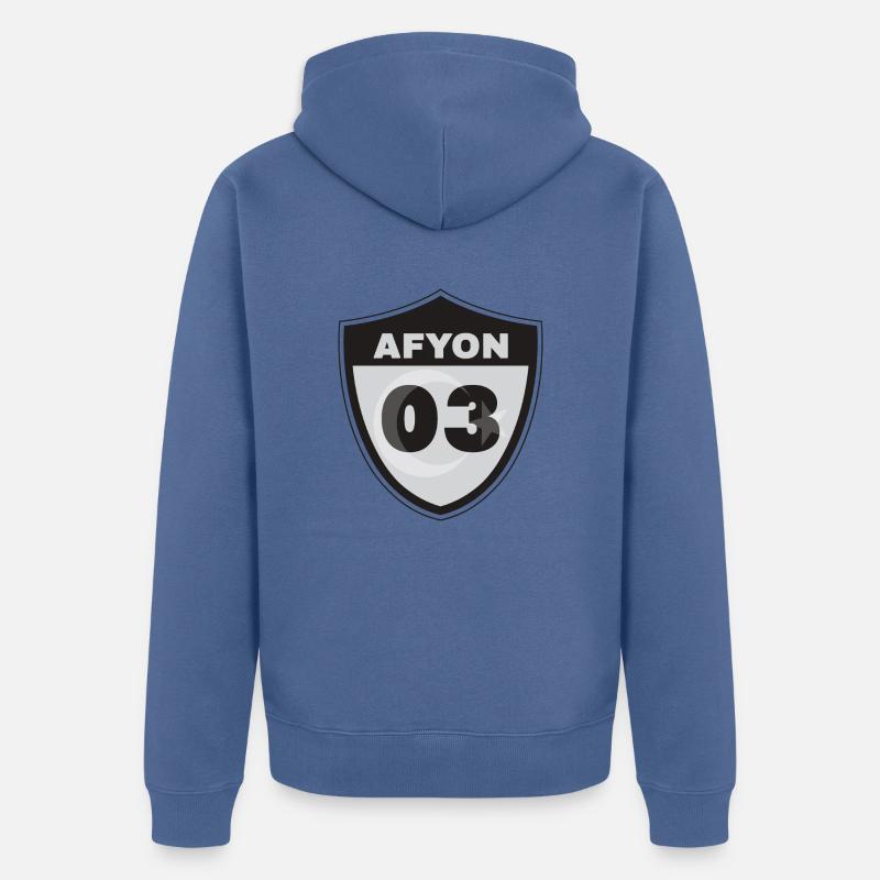 Afyon - Veste à capuche bio Premium Unisexe - bleu pigeon
